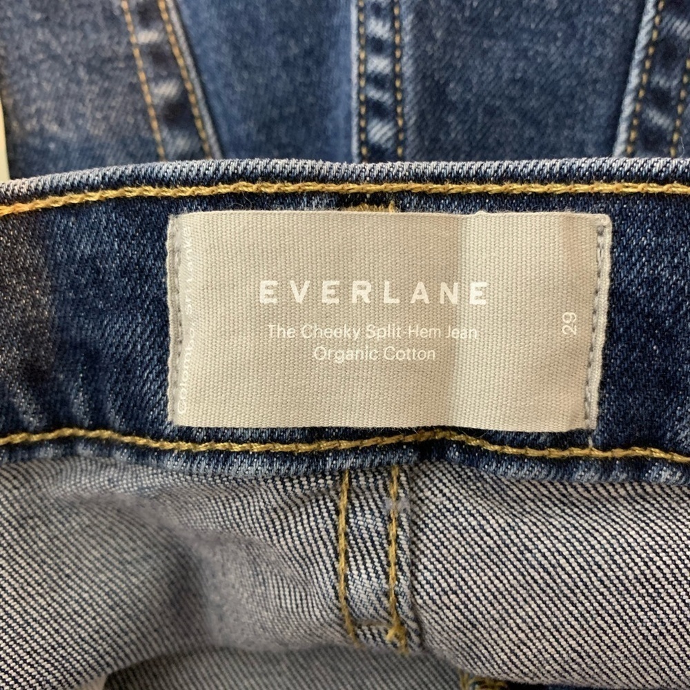 NWT Everlane Jeans Cheeky Split Hem High Rise Size 29 Regular 32” Length Blue - Picture 10 of 14